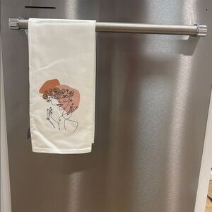 👩🏻‍🍳Kitchen Tea Towel👩🏻‍🍳 lady face in a vase design handmade gift, 2 for $20